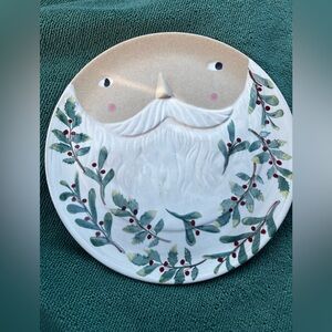 Anthropologie Fotini Tikkou Mr Santa Claus 3D Christmas Holiday Stoneware Plate